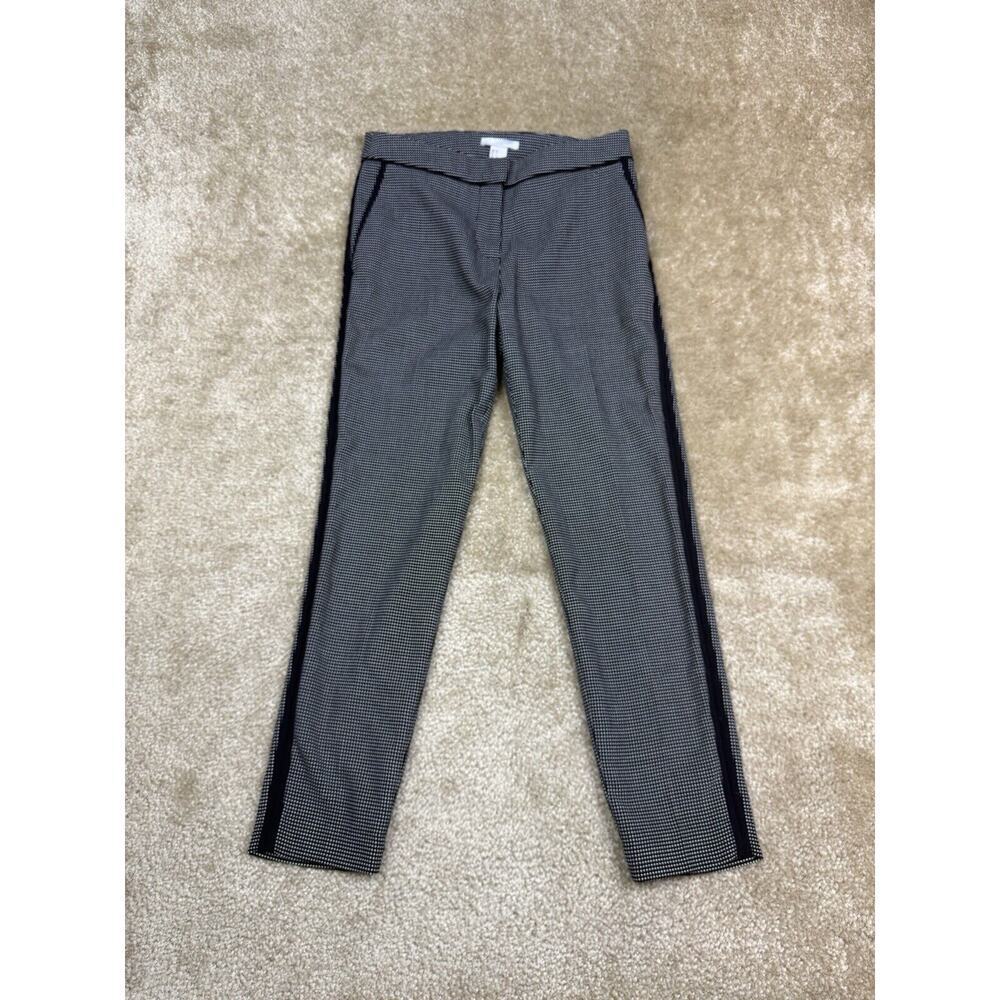 H&M Polka Dot Cropped Skinny Pants Black & White Size 4 Black Seam Detail A542